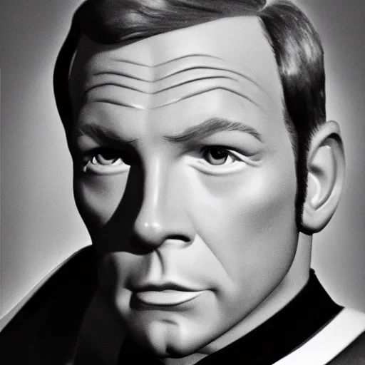 Prompt: photograph of captain j. kirk from star trek looking amazed with his mouth and eyes wide open. film still, detailed face!!, ultra realism, dramatic lighting, zeiss lens, canon eos, dynamic pose, 8 resolution, hyperrealism