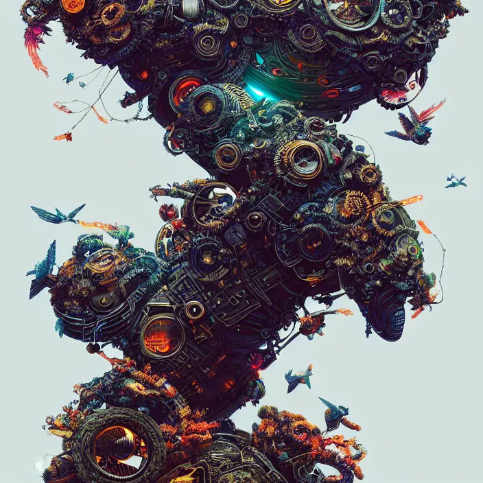 Image similar to ”Hootie & the Blowfish” intricate abstract. intricate artwork. by Tooth Wu, wlop, beeple, dan mumford. octane render, trending on artstation, greg rutkowski, very coherent symmetrical artwork. cinematic, hyper realism, high detail, octane render, 8k, iridescent accents, deep blacks