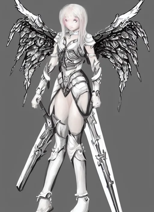 Prompt: concept art. angel knight girl. artsation trending. highly detailed