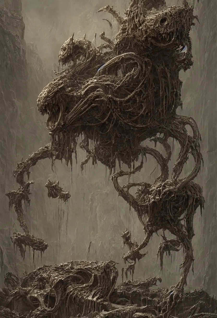 Prompt: spooky demon cat crawling out of a cauldron - by greg rutkowski and hr giger and zdzislaw beksinski and moebius, matte painting, hyperdetailed, symmetry, art nouveau, beautiful render, concept art