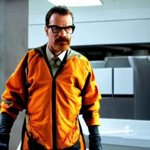 Image similar to Bryan Cranston as Gordon Freeman in H.E.V., still from a film