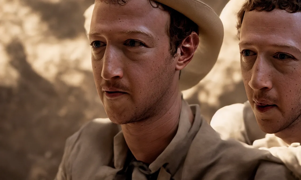 Image similar to Mark Zuckerberg as Calvin Candie in Django Unchained, wallpaper, EOS-1D, f/1.4, ISO 200, 1/160s, 8K, RAW, unedited, symmetrical balance, in-frame, Dolby Vision