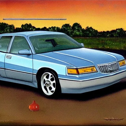 Prompt: 1 9 9 4 buick skylark : : painting by norman rockwell