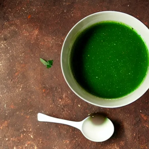 Image similar to brewing universe soup, green steam rising from soup