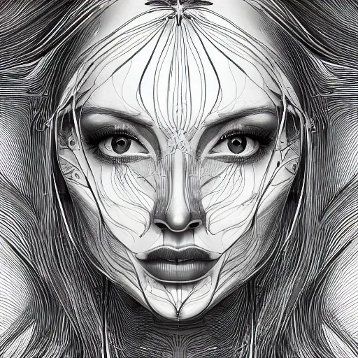 Image similar to the anatomy of a head of polished chrome that resemble a beautiful woman, an ultrafine detailed illustration by james jean, intricate linework, bright colors, final fantasy, behance contest winner, vanitas, angular, altermodern, unreal engine 5 highly rendered, global illumination, radiant light, detailed and intricate environment