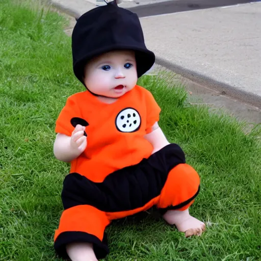 Image similar to photography cute baby chick dressed as an inmate