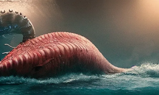 Image similar to mark zuckerberg as a dantastic scary sea creature, photorealistic, cinematic lighting, highly detailed, by guillermo del toro