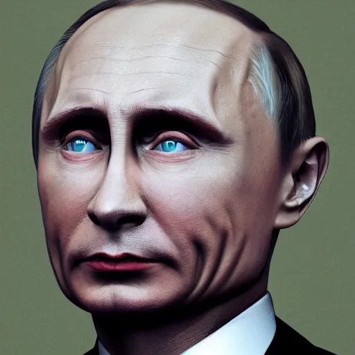 Prompt: bodyhorror portrait of vladimir putin who became an ugly retarded lovecraftian monstrosity, photo - realistic, color image, 2 k, highly detailed