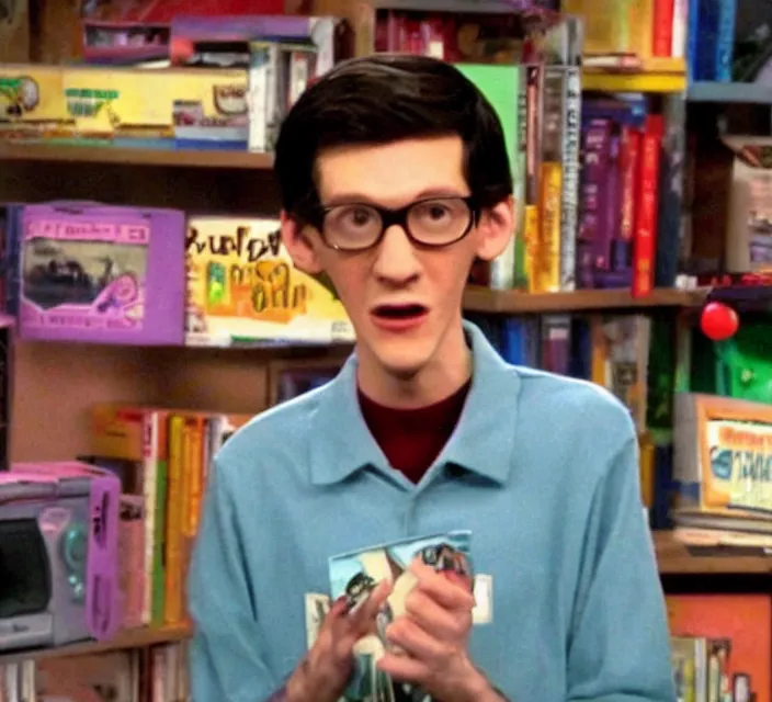 Prompt: a screenshot of neil cicierega in icarly ( 2 0 0 9 ), vhs quality, low quality