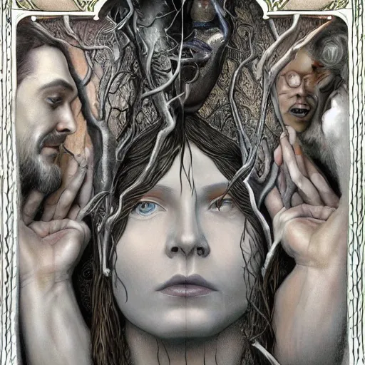 Prompt: realistic detailed face portraits and fully body poses the creation of adam and eve by emilia dziubak, will terry, greg olsen, chris mars, ann long, and mark brooks, fairytale, art nouveau, victorian, neo - gothic, character concept design, smooth, extremely sharp detail, finely tuned detail, story book design, storybook layout