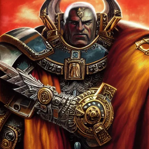 Image similar to portrait of warmaster primarch Horus warhammer 40k