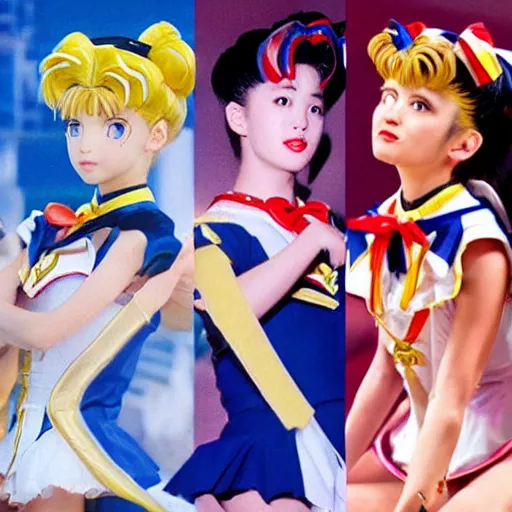 Prompt: sailor moon, live action, battle worn, out of breath