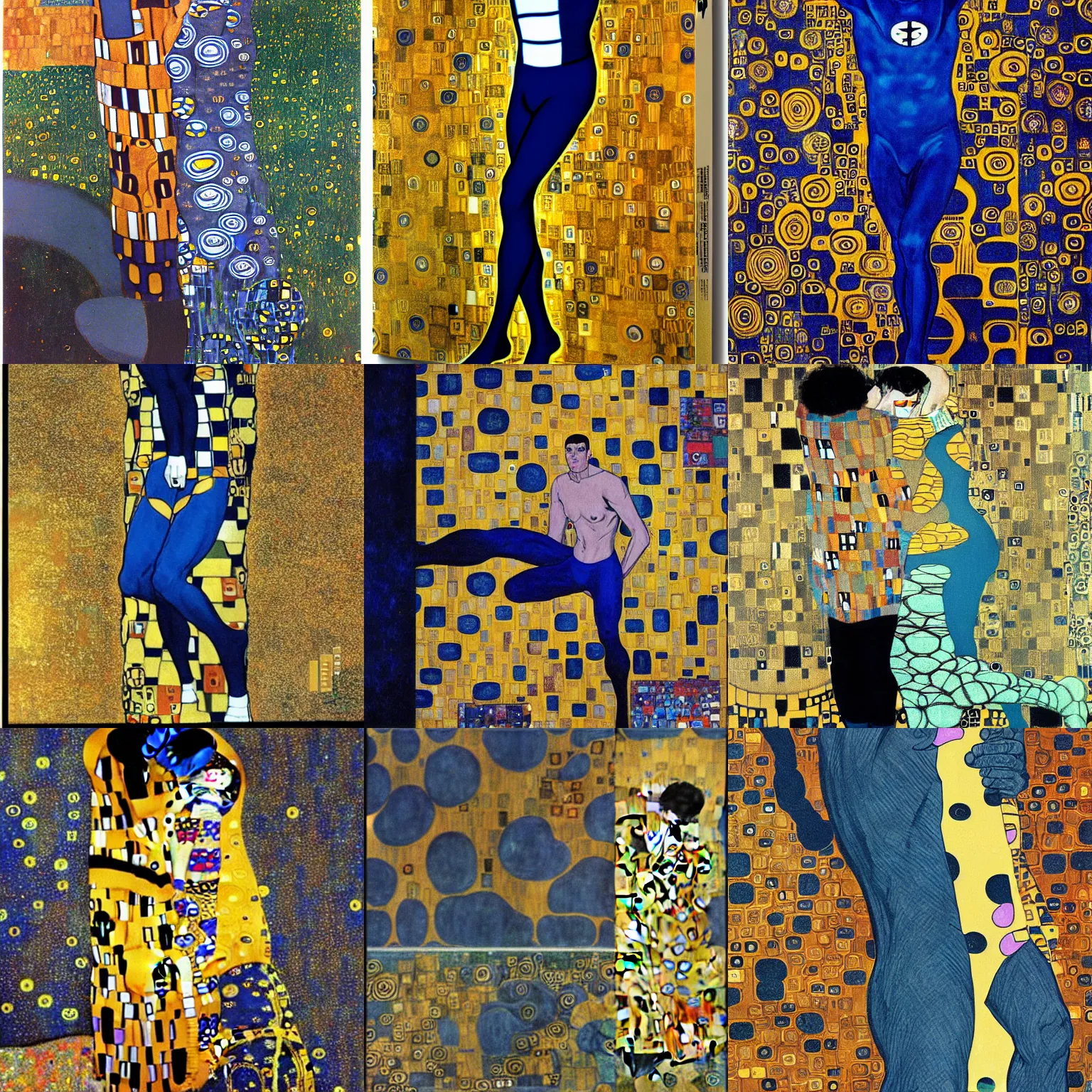 Prompt: Mister Fantastic, Comics, style of Gustav Klimt