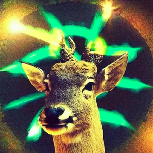 Image similar to “a deer dj on a chukcha rave”