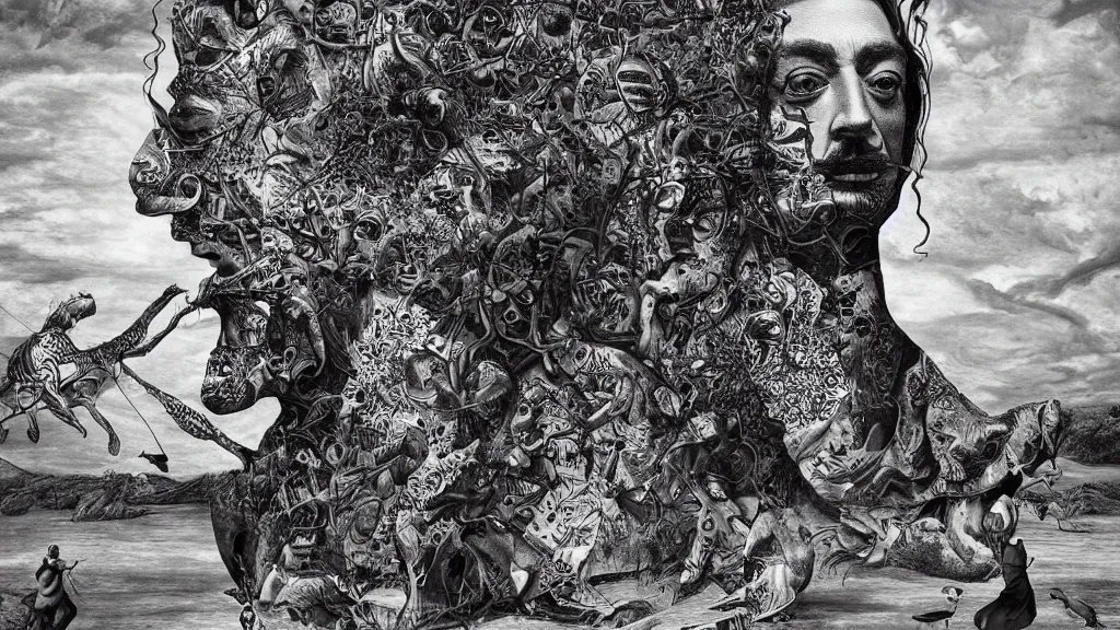 Prompt: the newest masterpiece of salvador dali inspired by dan hillier, it is called ; world of redemption