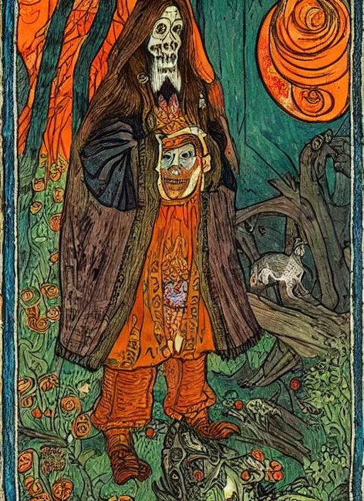 Prompt: scary slavic tale ; ivan bilibin style ; 8 k ; sharp focus