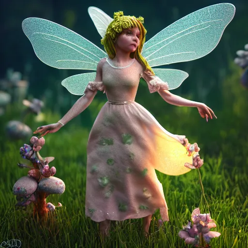 Prompt: beautiful cottagecore fairy , highly detailed, 4k, HDR, award-winning, artstation, octane render