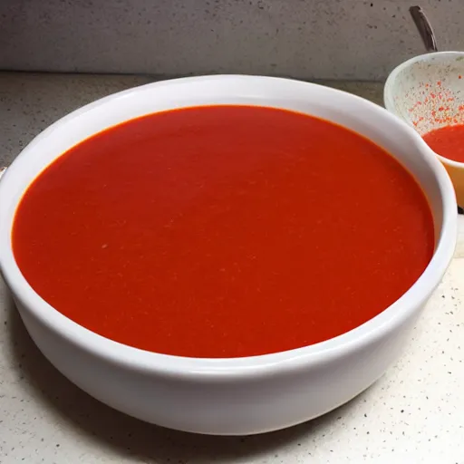 Image similar to a bathtub filled with liquid tomato soup