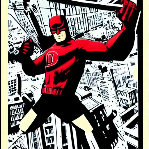 Image similar to daredevil action pose by david aja