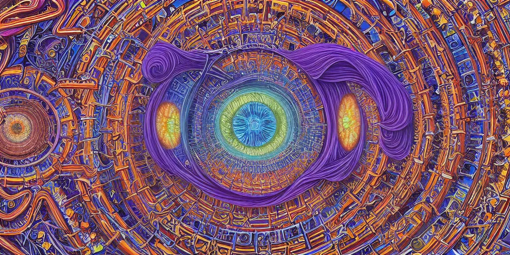 Image similar to memory palace, masterpiece composition, 8 k resolution, ultra fine illustration, art by alex grey and tokio aoyama, highly detailed,