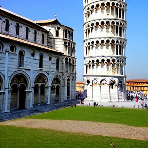 Image similar to a demolished and ruined leaning tower of pisa