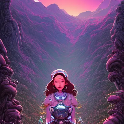 Prompt: ethereal cybernetic princess in the mountains, extremely detailed, sharp focus, wide view, full body shot, smooth, digital illustration, by lisa perrin!!!!, dan mumford, james jean, by rossdraws, frank franzzeta, sakimichan, gouache background