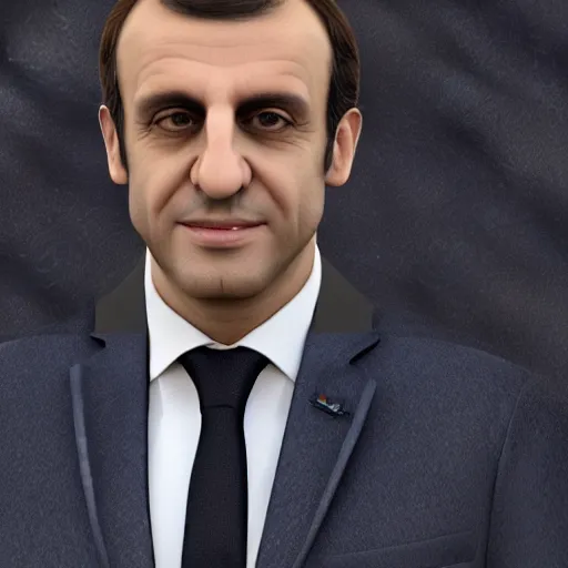 Image similar to Iranian Emmanuel Macron, realistic, photo studio, HDR, 8k, trending on artstation