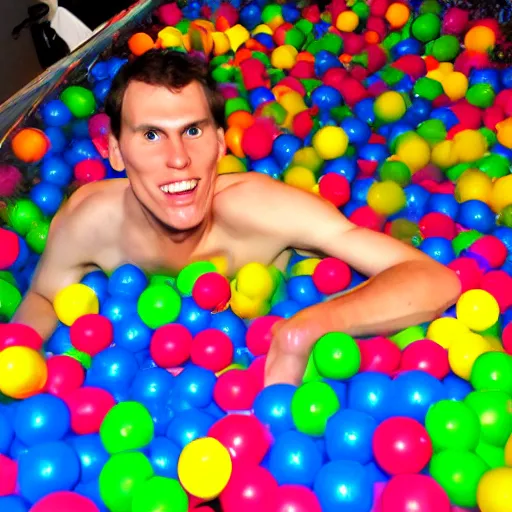 Image similar to Jerma985 playing in a ball pit