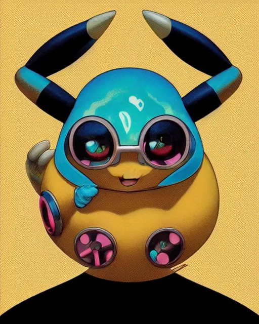 Image similar to lofi BioPunk Pokemon Pikachu portrait Pixar style by Tristan Eaton_Stanley Artgerm and Tom Bagshaw,