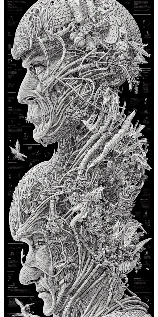 Image similar to a thoughtful giant, ultra detailed, 4 k, intricate, encyclopedia illustration inspired by ken taylor and sana takeda, fine inking lines