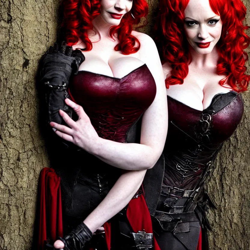 Image similar to full body photograph of christina hendricks as a vampire warrior, extremely detailed. dslr. 8 5 mm.