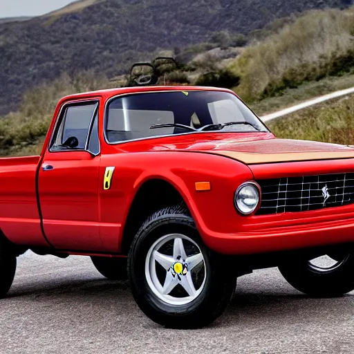 Image similar to a Ferrari pickup truck