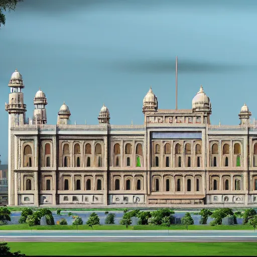 Prompt: Indo-Saracenic:3 style building for the new Parliament of India, photorealistic, hyper realistic, super detailed, highly detailed, 8K resolution