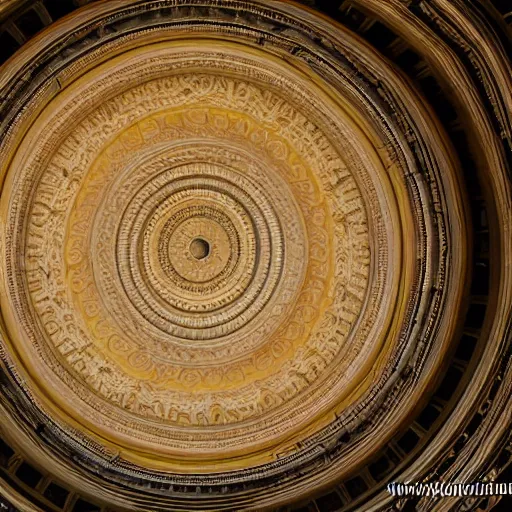 Prompt: circular ornated ceiling highly detailed