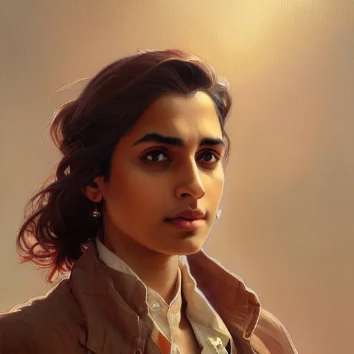 Image similar to Anxious good looking pale young Indian doctors wearing American clothes at the airport, portrait, elegant, intricate, digital painting, artstation, concept art, smooth, sharp focus, illustration, art by artgerm and greg rutkowski and alphonse mucha