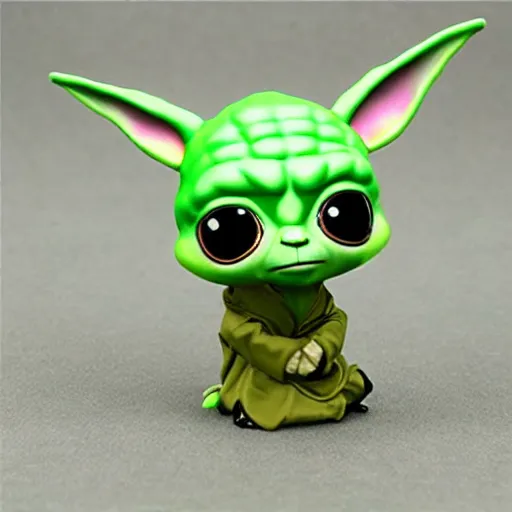 Image similar to baby yoda stop motion animal crossing character vinyl action figure, plastic, toy