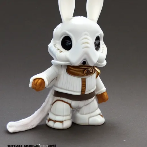 Prompt: white rabbit in style by star wars, more details,