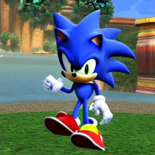Prompt: sonic has a drink with tails in sonic generations 2011 video game