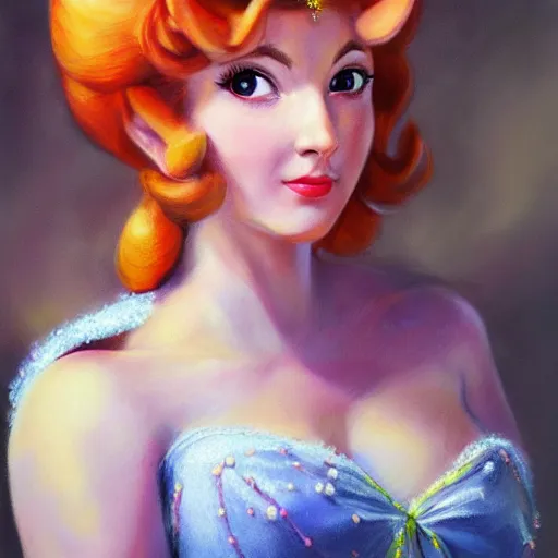 Prompt: An ultra realistic portrait painting of Princess Peach in the style of Frank Frazetta, 4k, Ultrarealistic, Highly Detailed, Dark Fantasy, Epic Lighting