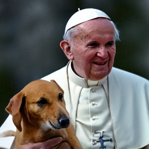 Prompt: pope John Paul II as a dog