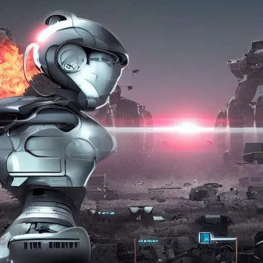 Prompt: future robotic warzone