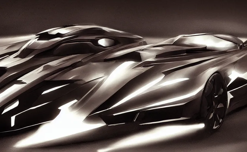 Image similar to “A 2025 Batmobile Concept, studio lighting”