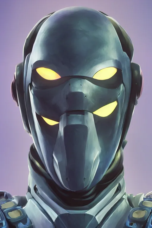 Image similar to epic mask helmet robot ninja portrait stylized as fornite style game design fanart by concept artist gervasio canda, behance hd by jesper ejsing, by rhads, makoto shinkai and lois van baarle, ilya kuvshinov, rossdraws global illumination radiating a glowing aura global illumination ray tracing hdr render in unreal engine 5