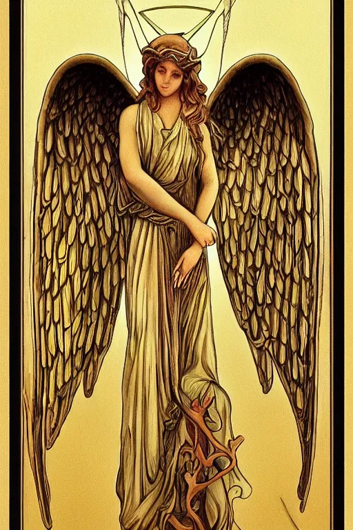 Prompt: biblically accurate angel art nouveau, highly detailed, surreal