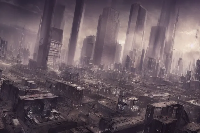 Image similar to dystopian city