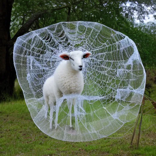 Image similar to gossamer web in the form of a sheep