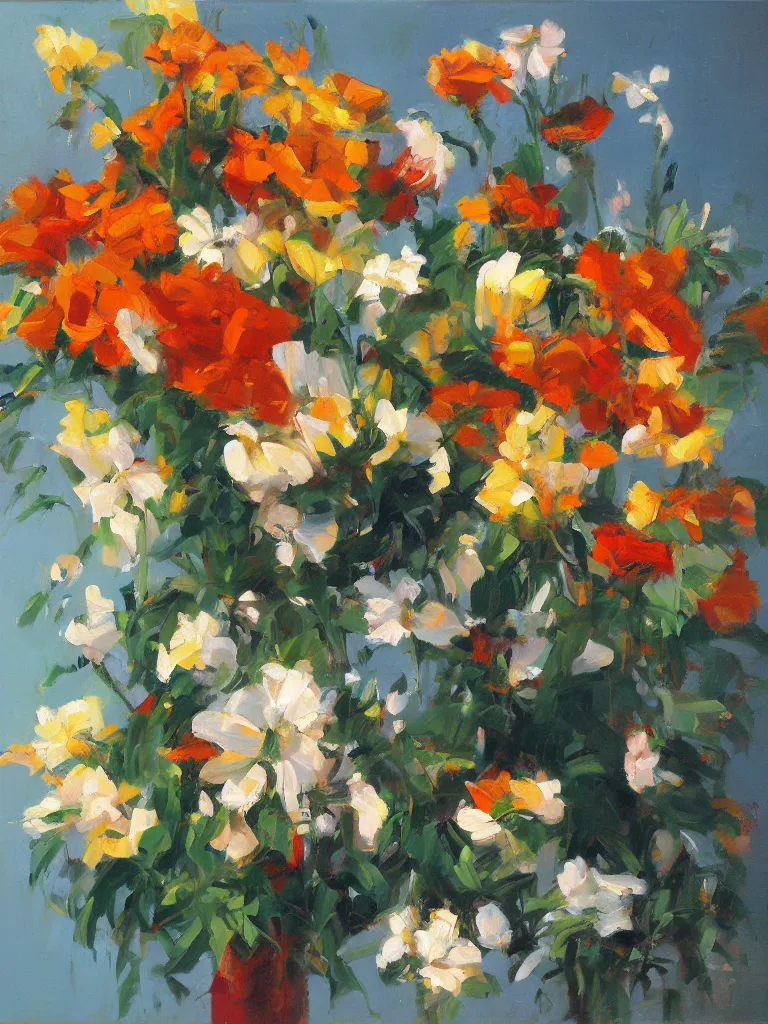 Prompt: gorgeousflowers by Ben aronson, oil on canvas