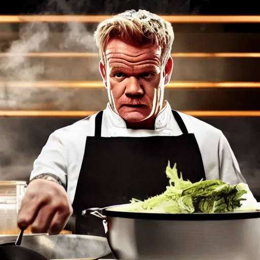 Image similar to Gordon Ramsey cooking with Walter White, realistic, ultra high detail, 8k.