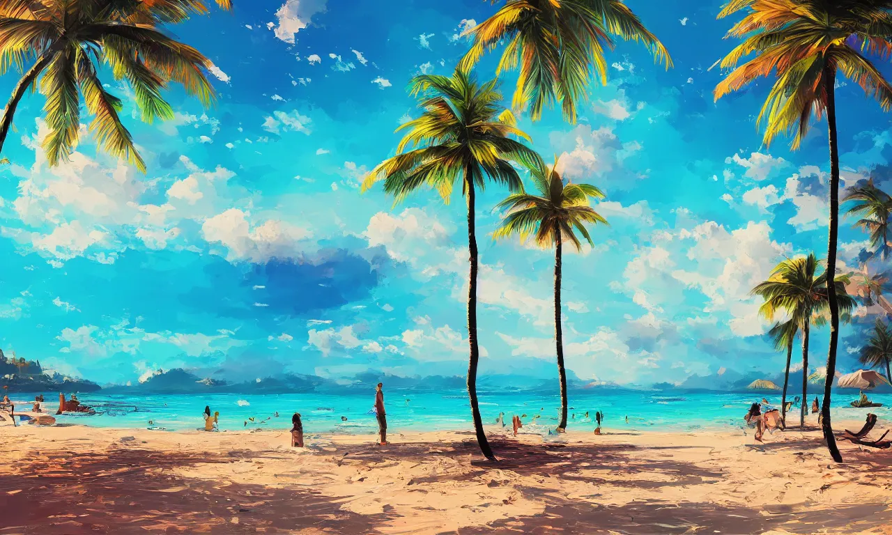 Image similar to paradise beach by alena aenami artworks in 4 k