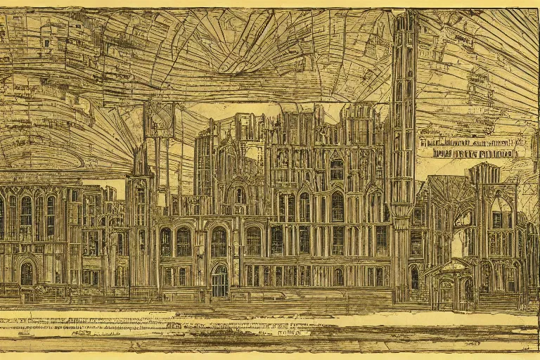 Prompt: University of Michigan in Ann Arbor in the style of Leonardo DaVinci